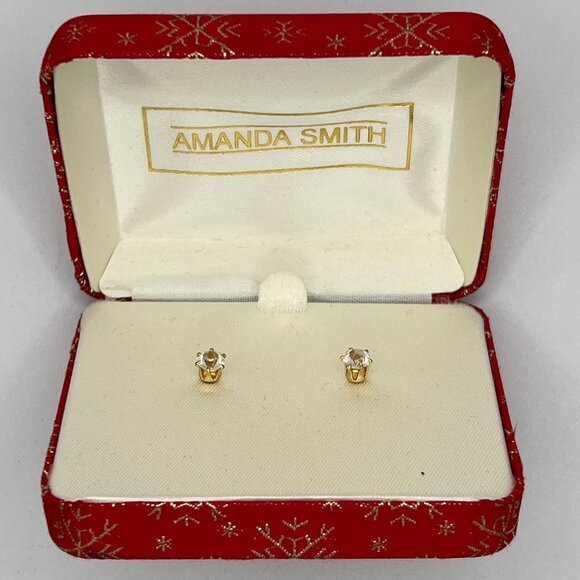 AMANDA SMITH vintage earrings new in box - Picture 1 of 2